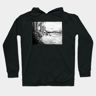 Coelophysis's beach day (monochrome) Hoodie